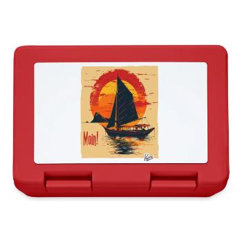 Goldene Sonne über einem Schiff – MOIN! - Brotdose - Rot - Vorne