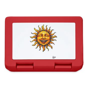 Vintage Retro Sonne - Brotdose - Rot - Vorne