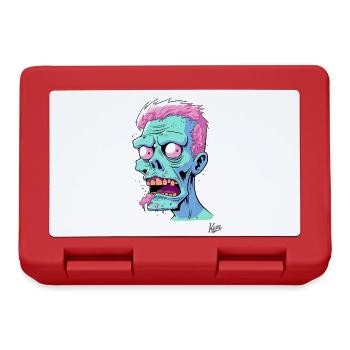 Crazy funny cartoon zombie guy - Lunchbox - red - Front
