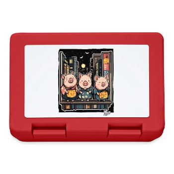 Funny pigs in Tokyo - Lunchbox - red - Front