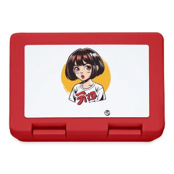 Farben passen: japanisches cartoon Mädchen - Brotdose - Rot - Vorne