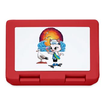 Cat Seagull Seagulls Moin Cats Skater Cream Cone - Lunchbox - red - Front