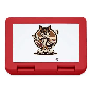Retro Cartoon Hund – Lustiges Hunde-Design - Brotdose - Rot - Vorne