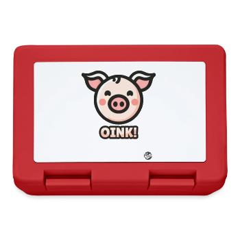 Kleines Schweinchen das Oink Schwein - Brotdose - Rot - Vorne