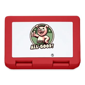 Pouce en l’air, tout va bien se passer cochon - Boîte à goûter - rouge - Devant