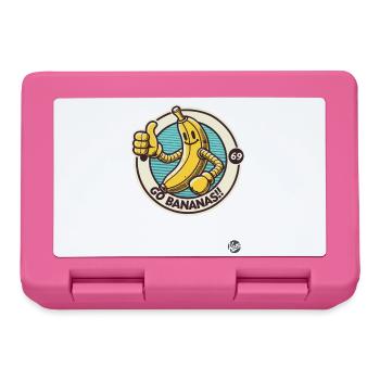 Pouces vers le haut Rétro Dessin animé Banane - Boîte à goûter - rose - Devant