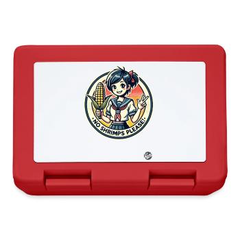 Pas de crevettes : fille de dessin animé avec des épis de maïs - Boîte à goûter - rouge - Devant