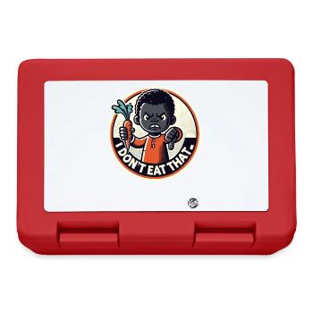 Little boy with carrot, I don't eat that! - Lunchbox - red - Front