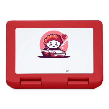 Chibi driver in a Japan JDM race car - Lunchbox - red - Front