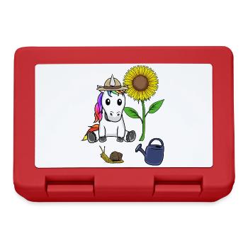 Pour les enfants Jardinier Licorne Enfant Fleurs Bébé - Boîte à goûter - rouge - Devant