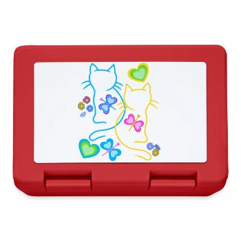 Cat Cats Kitten Kids Child Baby Spring - Lunchbox - red - Front