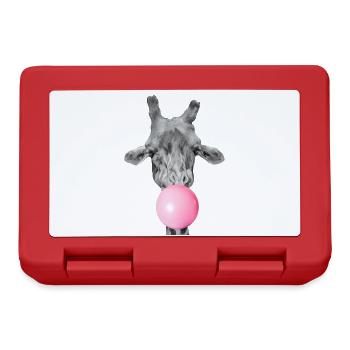 Giraffe und kaugummi - Brotdose - Rot - Vorne