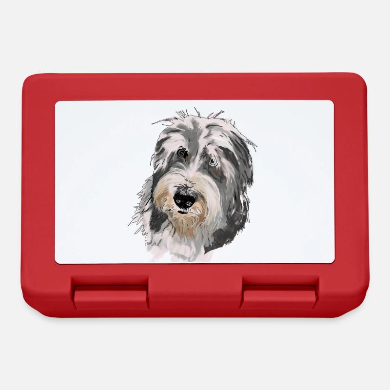 Bearded Collie - Brotdose - Rot