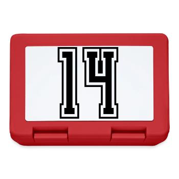 14 Numéro de numéro - Boîte à goûter - rouge - Devant