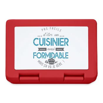 cuisinier formidable Cadeau papa cuisine - Boîte à goûter - rouge - Devant