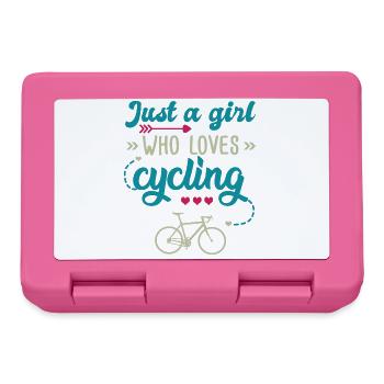Mädchen, das das Radfahren liebt Geschenk Frau und Fahrrad - Brotdose - Pink - Vorne