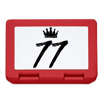 77 Zahl Krone - Brotdose - Rot - Vorne