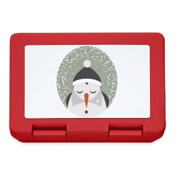 cute snowman with cap and turnip nose - Lunchbox - red - Front