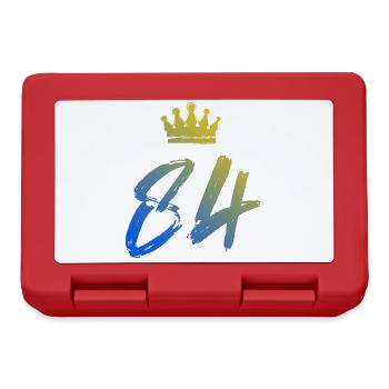 84 Zahl Krone - Brotdose - Rot - Vorne
