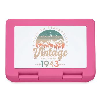 1943 Vintage anniversaire 80 ans - Boîte à goûter - rose - Devant