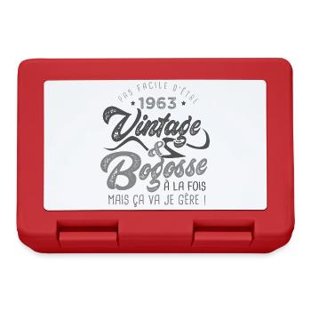 1963 Anniversaire vintage bogosse de 60 Ans - Boîte à goûter - rouge - Devant