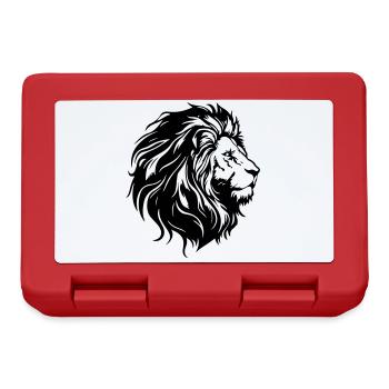 Lion's Head Lion Silhouette - Lunchbox - red - Front