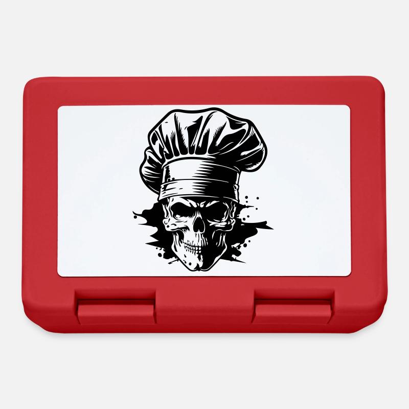 Koch Skelett Chef - Brotdose - Rot