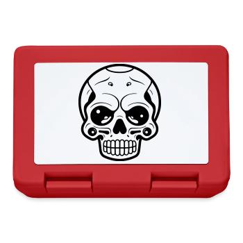 Symbole du squelette du crâne - Boîte à goûter - rouge - Devant