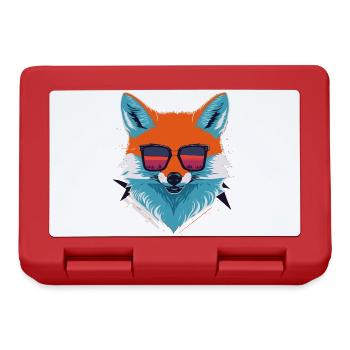 Sly and Stylish: Retro Aggressive Fox T-Shirt - Lunchbox - red - Front