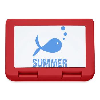 POISSON. PLAGE. MER. SURF. OCEAN. HUMOUR. VACANCES - Boîte à goûter - rouge - Devant