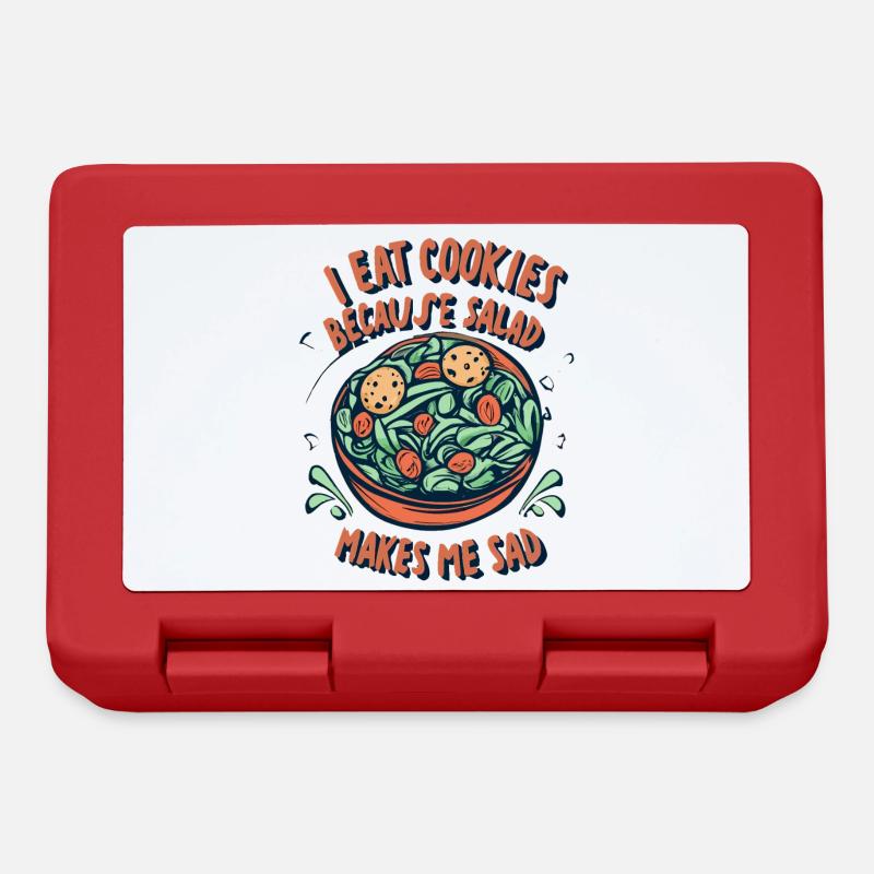 I eat cookies because salad makes me sad - Lunchbox - red