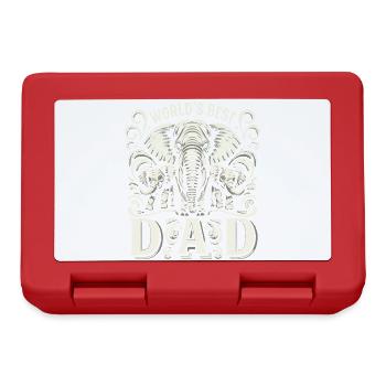 best dad ever vatertag elefant familie - Brotdose - Rot - Vorne