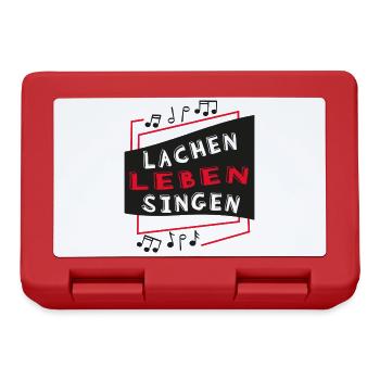 "Lachen Leben Singen" Musik Sänger Gesang Musiker - Brotdose - Rot - Vorne