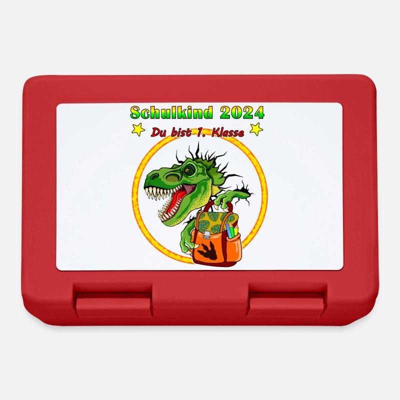 Schulkind Einschulung 2024 TRex - Brotdose - Rot