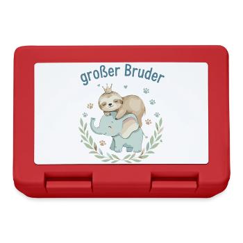 Big Brother Sloth & Elephant - Lunchbox - red - Front