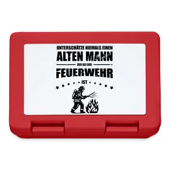Alter Mann - Feuerwehr Geschenk Feuerwehrmann - Brotdose - Rot - Vorne