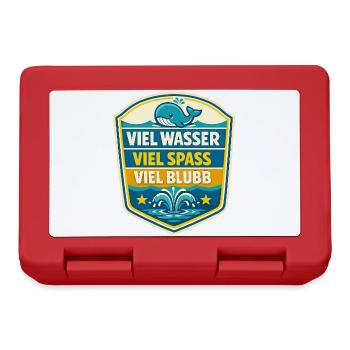 Viel Wasser Viel Spass Schild - Brotdose - Rot - Vorne