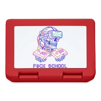 Cyberpunk VR Skull Arcade - F#CK SCHOOL - Lunchbox - red - Front
