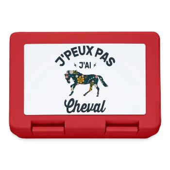 Je Peux Pas J'ai Cheval Cadeau Fleuri - Boîte à goûter - rouge - Devant