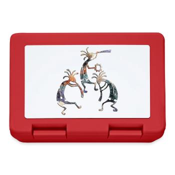 Native Americans - Kokopelli Musicans Trio 1 - Lunchbox - red - Front