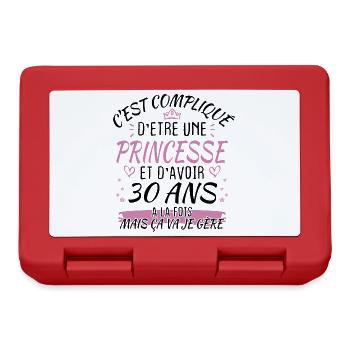 Anniversaire 30 Ans Fille Cadeau Humour Drôle Fête - Boîte à goûter - rouge - Devant