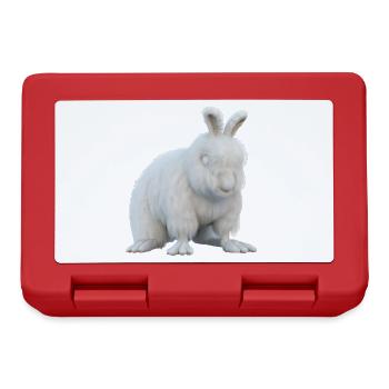 Fluffy Angora rabbit - Lunchbox - red - Front