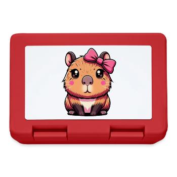 Süßes Capybara Rosa Schleife Capybara - Brotdose - Rot - Vorne