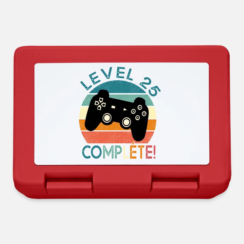 Anniversaire 25 ans gamer level 25 cadeau - Boîte à goûter - rouge