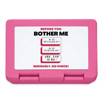 Before You Bother Me Funny Tech Support Checklist - Lunchbox - pink - Front