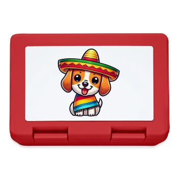 Cinco de Mayo Beagle Hund in Mexiko - Brotdose - Rot - Vorne