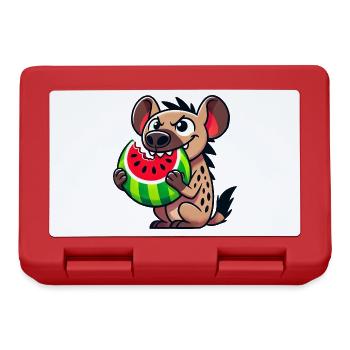 Hyène mignonne avec des fruits de dessin animé de pastèque d’été - Boîte à goûter - rouge - Devant