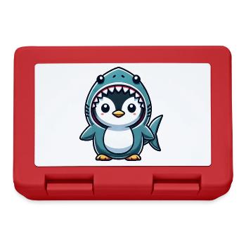 Pingouin en costume de requin Déguisement mignon - Boîte à goûter - rouge - Devant