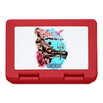 lake garda,illustration,landscape, italy,watercolour - Lunchbox - red - Front