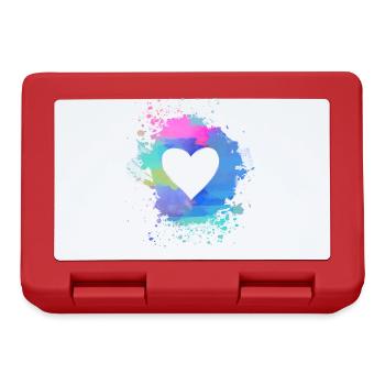 heart, colorful,pastel,painting,watercolor,pink,blue - Lunchbox - red - Front